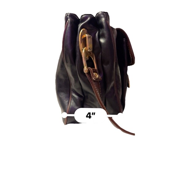 Vintage 80s Capezio Black & Brown Leather Satchel Multi-Compartment Shoulderbag - Picture 6 of 8